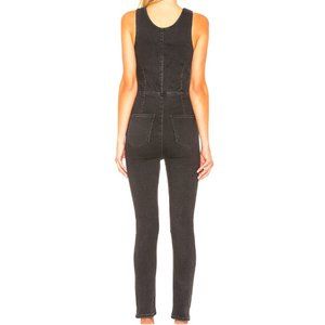 Free People Scarlet Black Denim Sleeveless Jumpsuit Romper Size 6